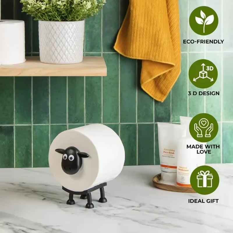 Toilet Paper Rack New Cute Sheep Dog Shape Toilet Tissue Rack Free Standing Storage Roll Paper Holder Animal Shape Decorative