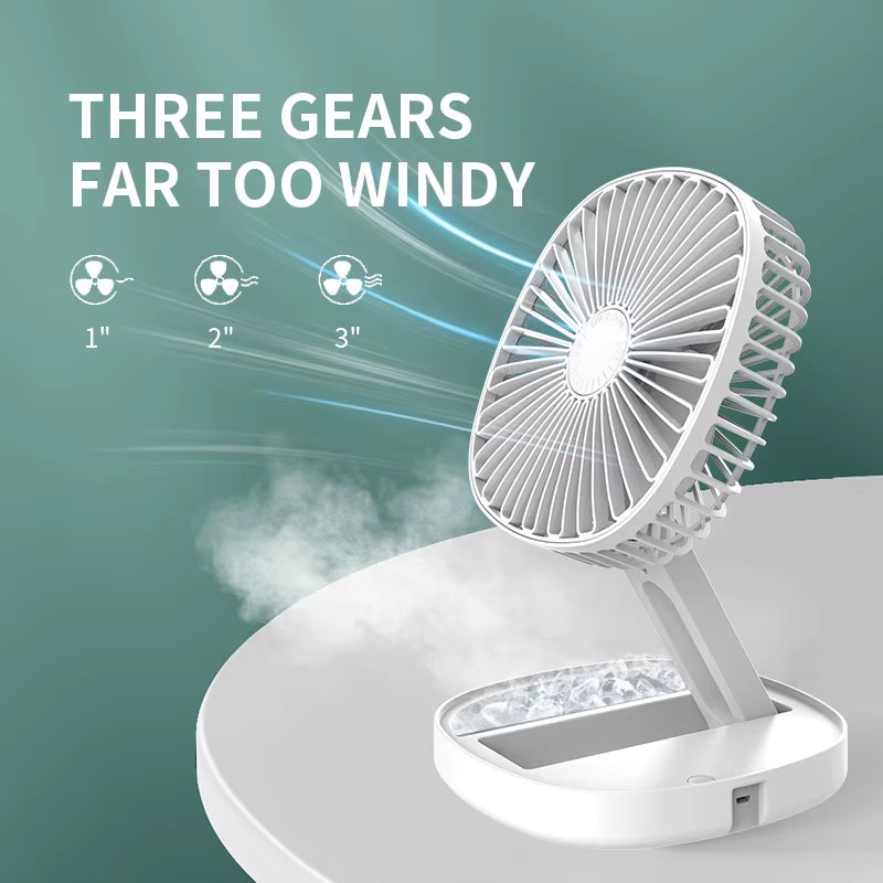 Desktop Wall Mounted Mini Small Foldable Fan Rechargeable Folding Electric Fan USB Small Fan Amping