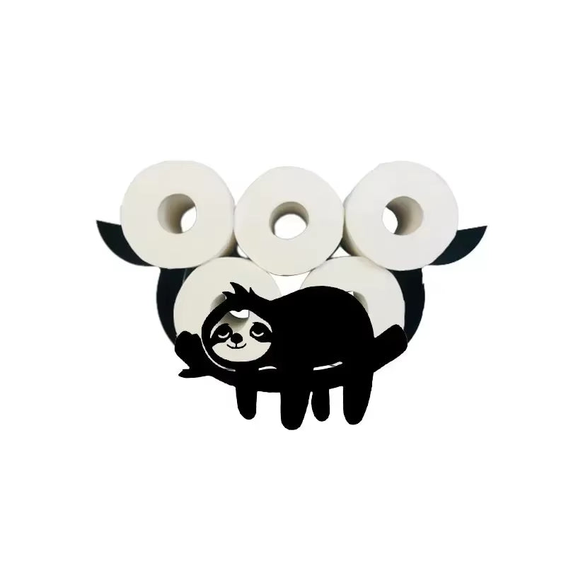 Steel Toilet Paper Holder Bathroom Wall Decoration Moun Kitchen Paper Shelf Storage Sheep Owl Towel Roll Shelf Home Accessories