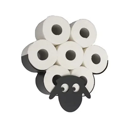 Steel Toilet Paper Holder Bathroom Wall Decoration Moun Kitchen Paper Shelf Storage Sheep Owl Towel Roll Shelf Home Accessories