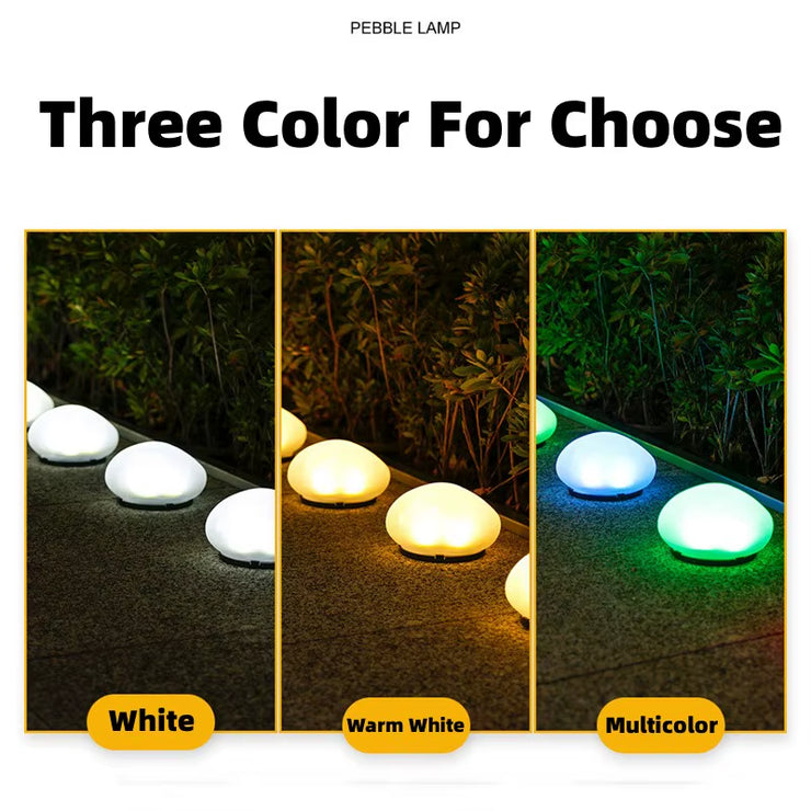 Solar Cobblestone Lights Outdoor IP65 Waterproof Glow Stone Shape Lamp Garden Landscape Night Lights for Lawn Patio Path Decor