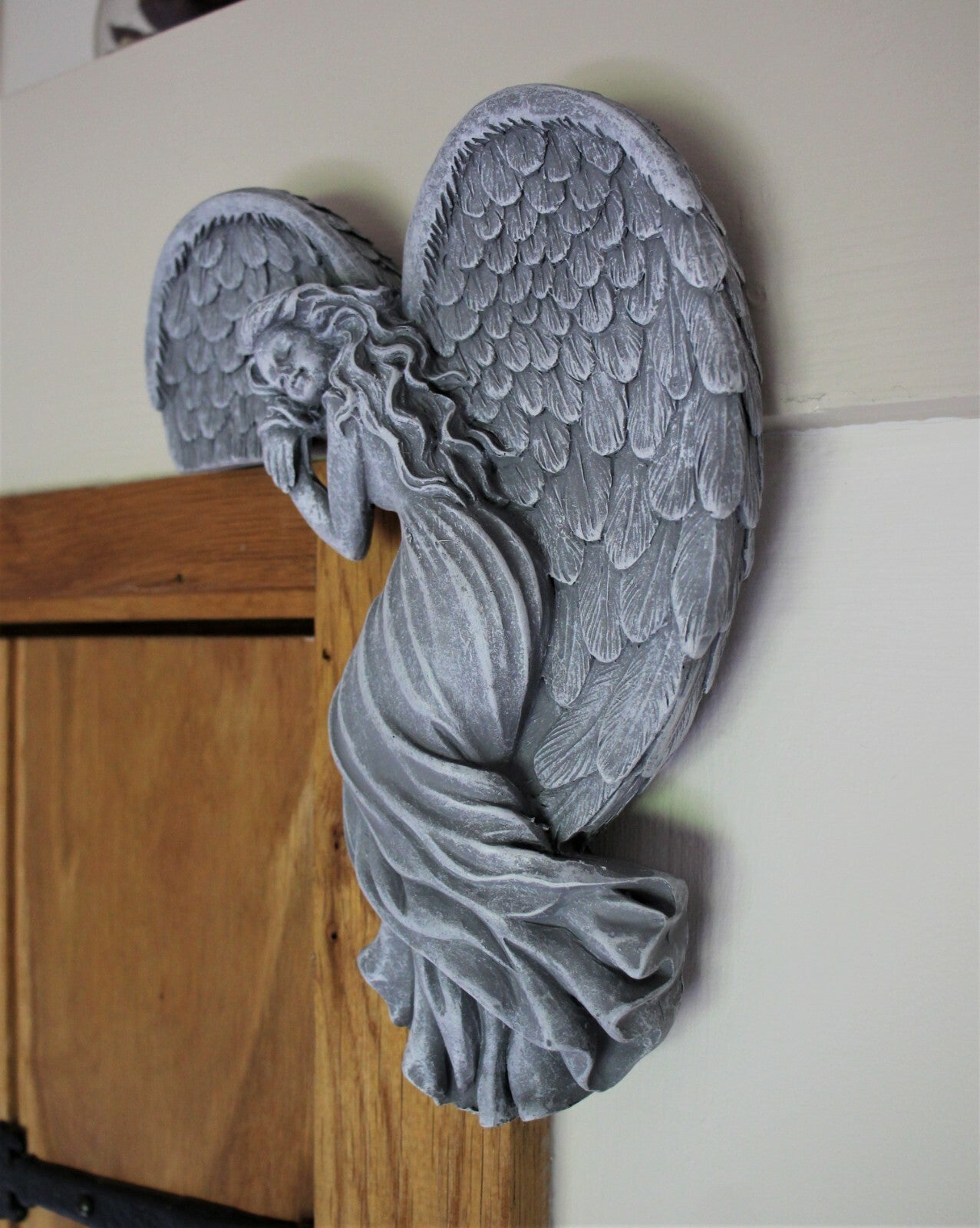 Door Frame Angel Wings Wall Sculpture Ornament Garden Home Decor Secret Fairy