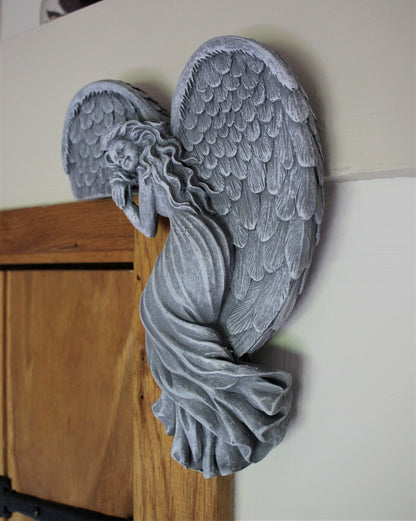 Door Frame Angel Wings Wall Sculpture Ornament Garden Home Decor Secret Fairy