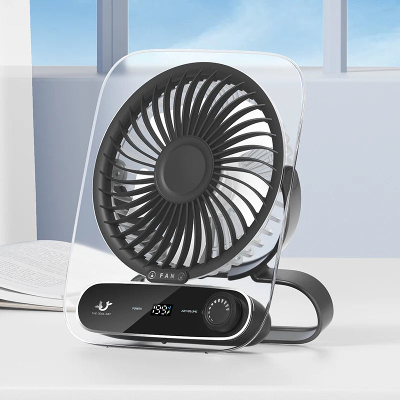 Handheld Mini Fan 3000Mah Foldable Portable Desk Outdoor Hanging 199 Speed USB Rechargeable Wall Mounted Fan with Display Screen