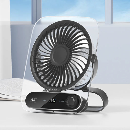 Handheld Mini Fan 3000Mah Foldable Portable Desk Outdoor Hanging 199 Speed USB Rechargeable Wall Mounted Fan with Display Screen