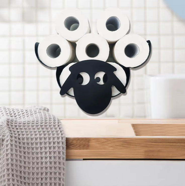 Steel Toilet Paper Holder Bathroom Wall Decoration Moun Kitchen Paper Shelf Storage Sheep Owl Towel Roll Shelf Home Accessories