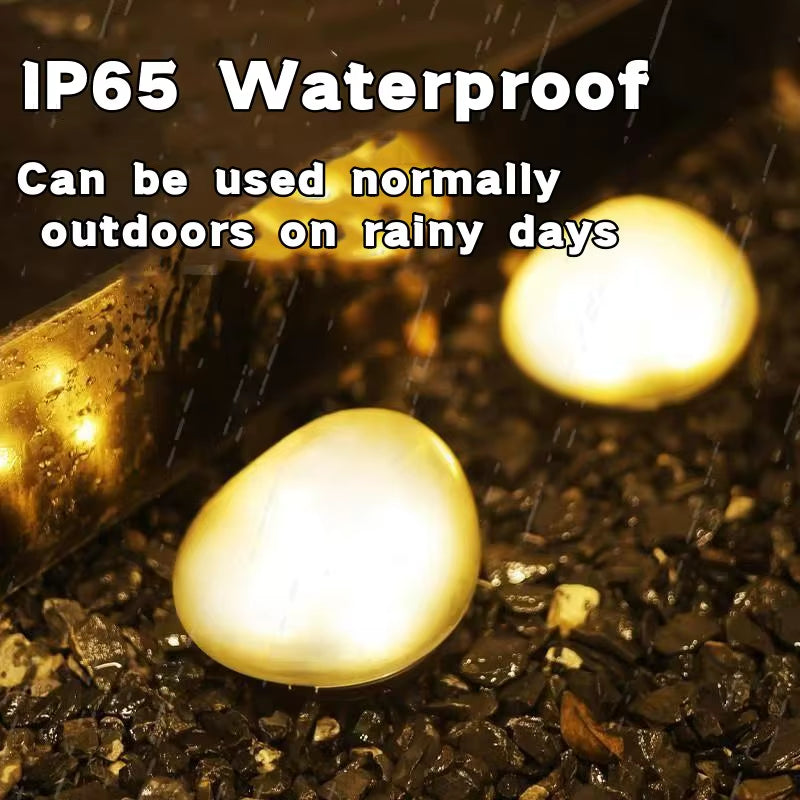 Solar Cobblestone Lights Outdoor IP65 Waterproof Glow Stone Shape Lamp Garden Landscape Night Lights for Lawn Patio Path Decor