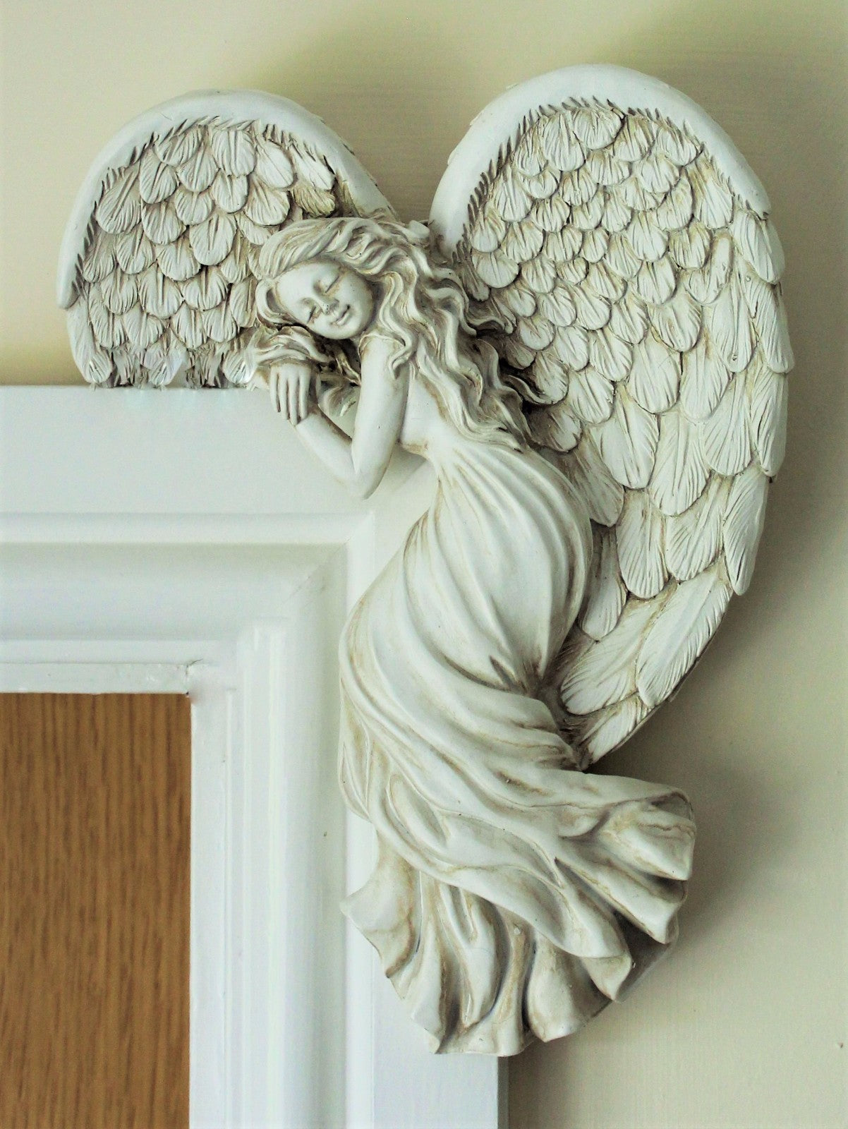 Door Frame Angel Wings Wall Sculpture Ornament Garden Home Decor Secret Fairy