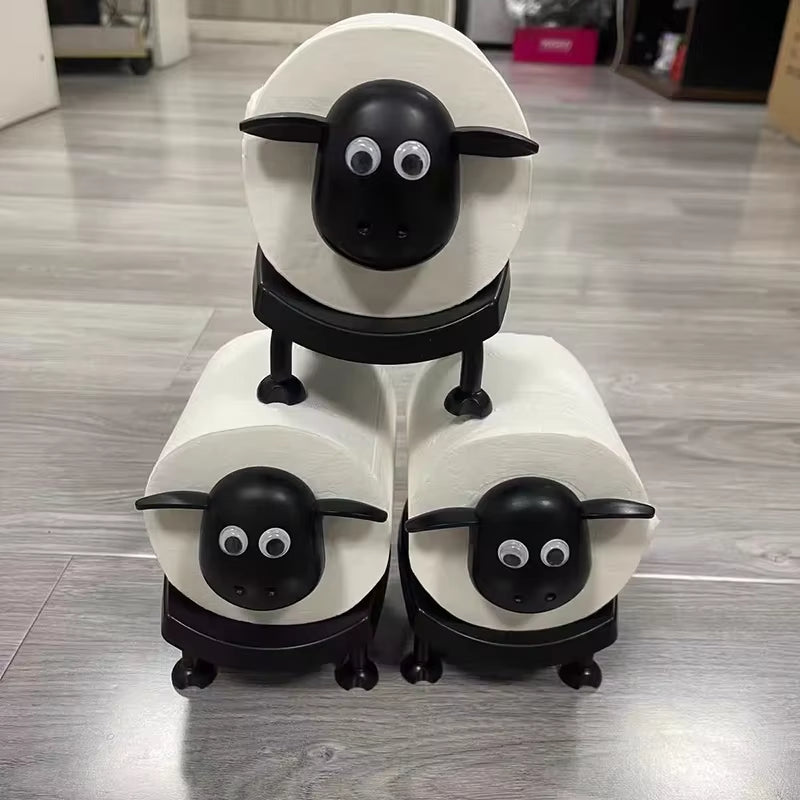 Toilet Paper Rack New Cute Sheep Dog Shape Toilet Tissue Rack Free Standing Storage Roll Paper Holder Animal Shape Decorative