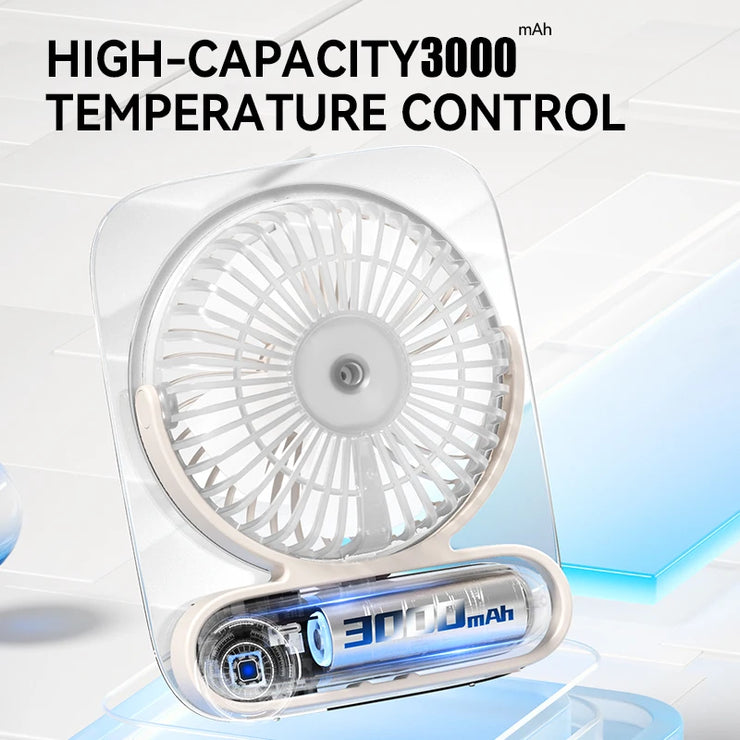 Handheld Mini Fan 3000Mah Foldable Portable Desk Outdoor Hanging 199 Speed USB Rechargeable Wall Mounted Fan with Display Screen