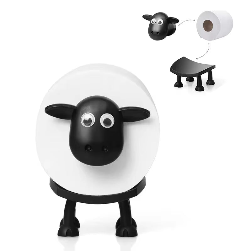 Toilet Paper Rack New Cute Sheep Dog Shape Toilet Tissue Rack Free Standing Storage Roll Paper Holder Animal Shape Decorative