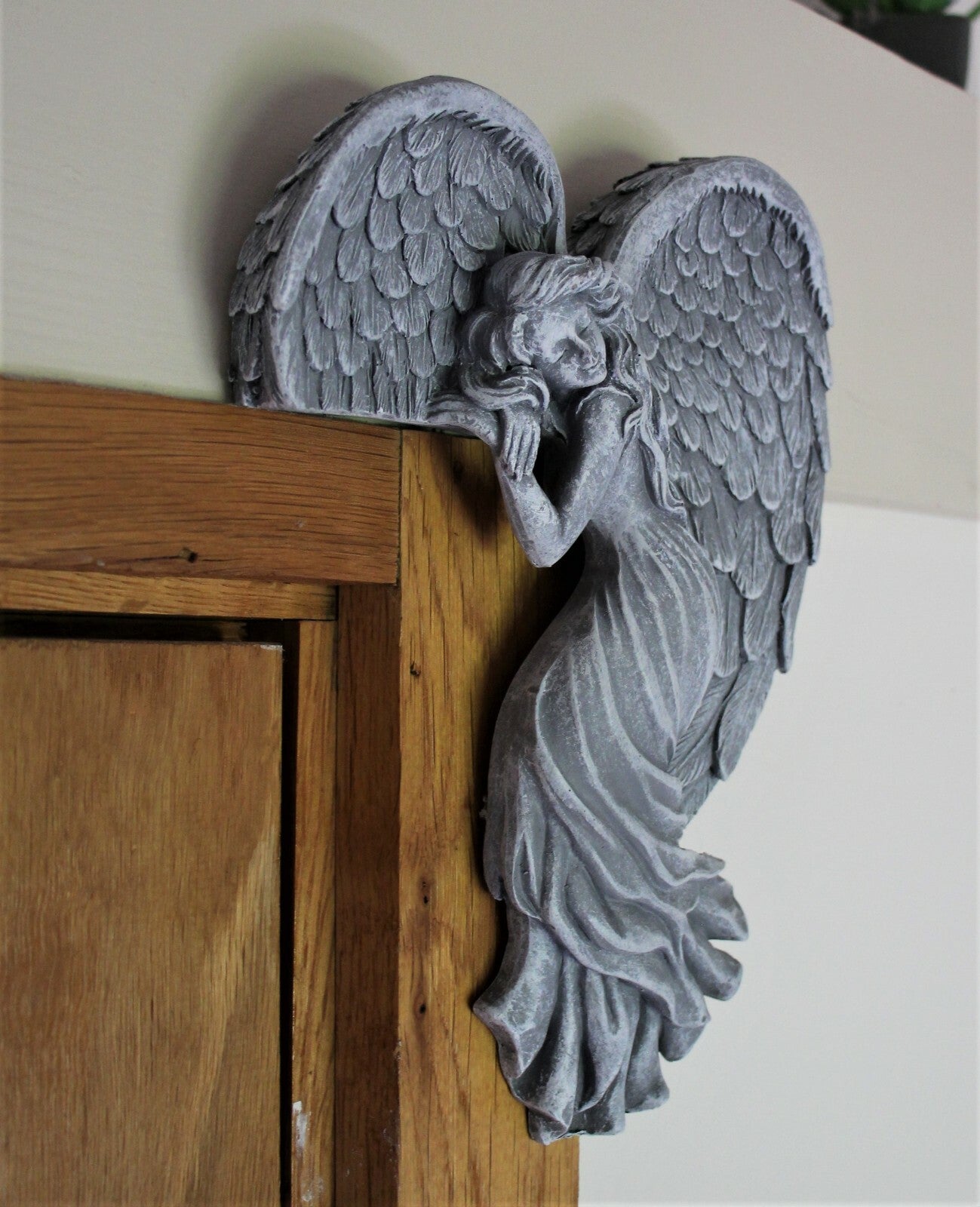 Door Frame Angel Wings Wall Sculpture Ornament Garden Home Decor Secret Fairy
