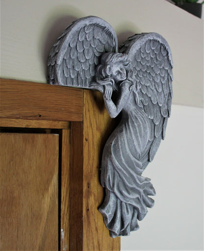 Door Frame Angel Wings Wall Sculpture Ornament Garden Home Decor Secret Fairy
