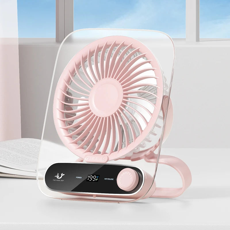 Handheld Mini Fan 3000Mah Foldable Portable Desk Outdoor Hanging 199 Speed USB Rechargeable Wall Mounted Fan with Display Screen