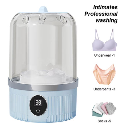 Cordless Small Washing Machine with Laundry Cup Automatic Laundry Cup Portable Washing Machine for Travel Home and Dormitory