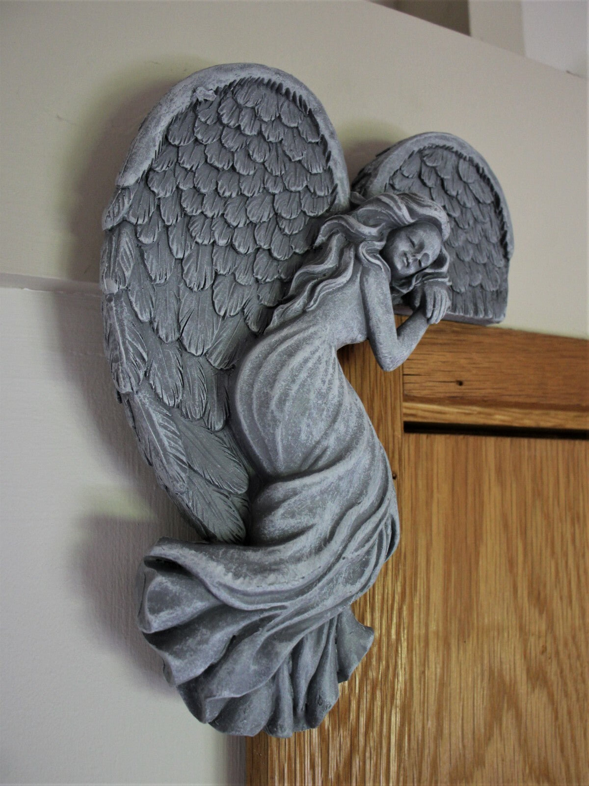 Door Frame Angel Wings Wall Sculpture Ornament Garden Home Decor Secret Fairy
