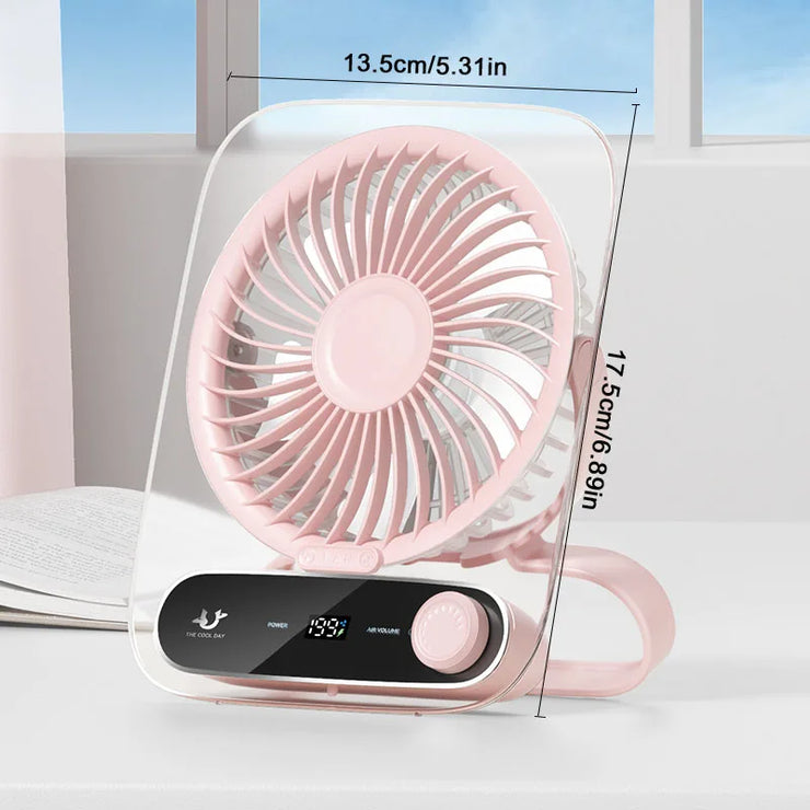 Handheld Mini Fan 3000Mah Foldable Portable Desk Outdoor Hanging 199 Speed USB Rechargeable Wall Mounted Fan with Display Screen