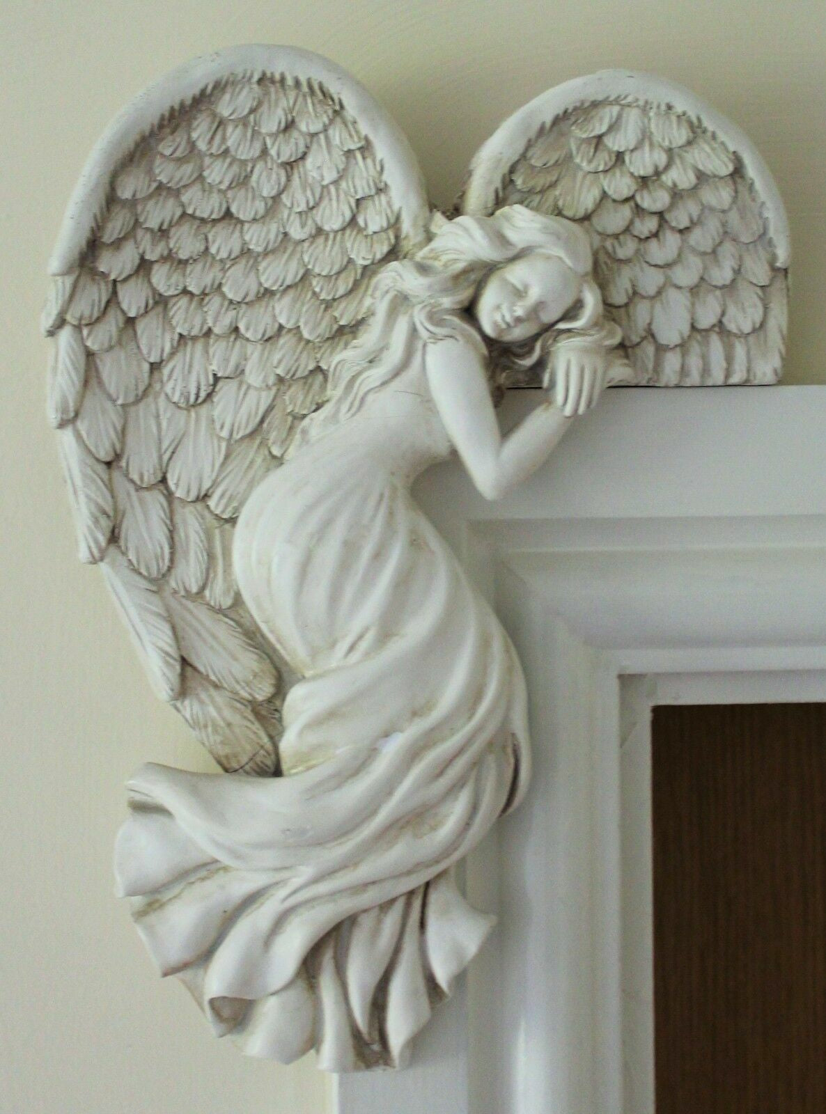 Door Frame Angel Wings Wall Sculpture Ornament Garden Home Decor Secret Fairy