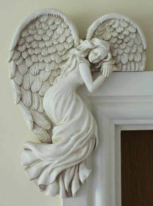 Door Frame Angel Wings Wall Sculpture Ornament Garden Home Decor Secret Fairy
