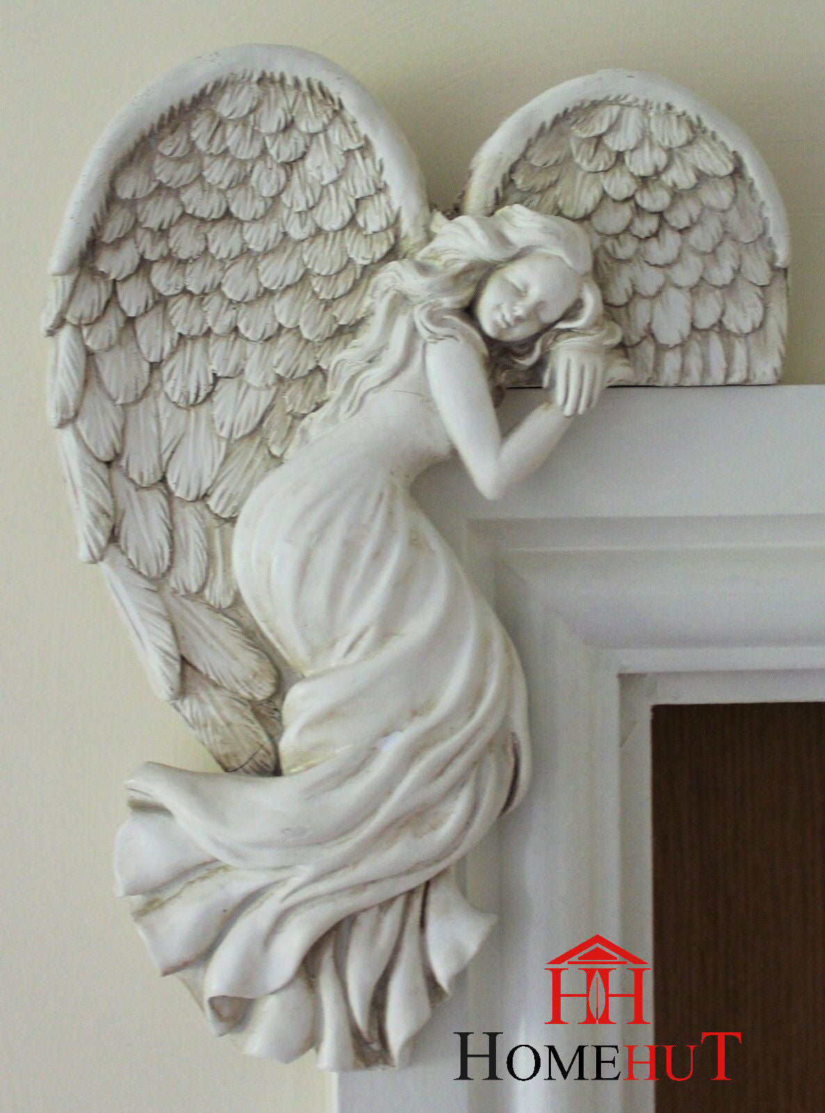 Door Frame Angel Wings Wall Sculpture Ornament Garden Home Decor Secret Fairy