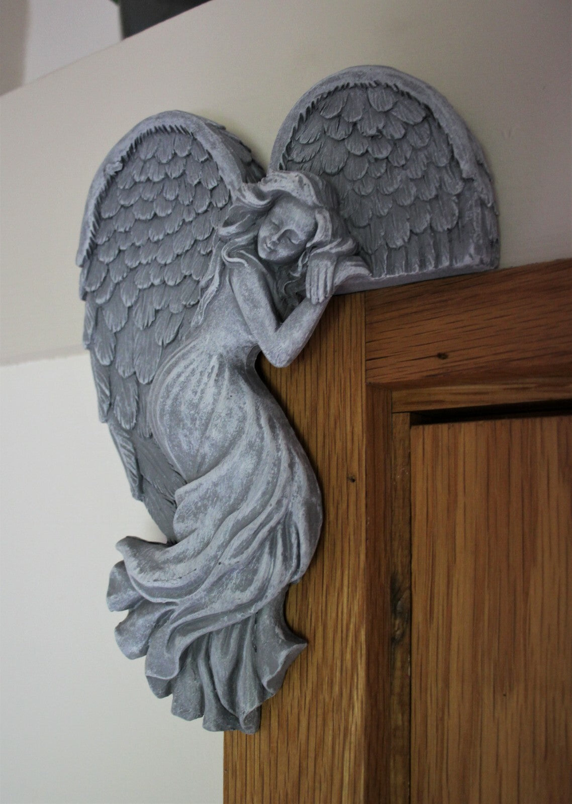 Door Frame Angel Wings Wall Sculpture Ornament Garden Home Decor Secret Fairy