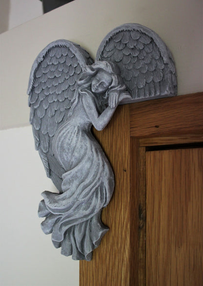 Door Frame Angel Wings Wall Sculpture Ornament Garden Home Decor Secret Fairy