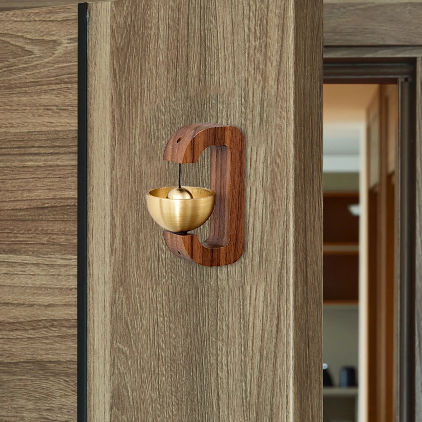 Magnet Doorbell Wood Bell Gentle Sound Bell Entrance Decorative Doorbell Wind Chimes Fridge Magnet Cute Room Decor