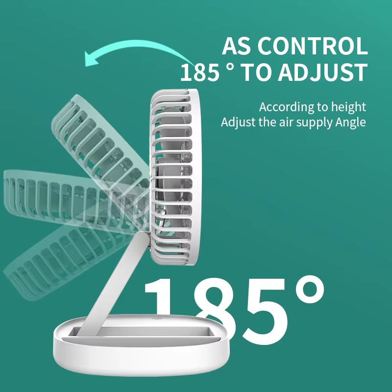 Desktop Wall Mounted Mini Small Foldable Fan Rechargeable Folding Electric Fan USB Small Fan Amping
