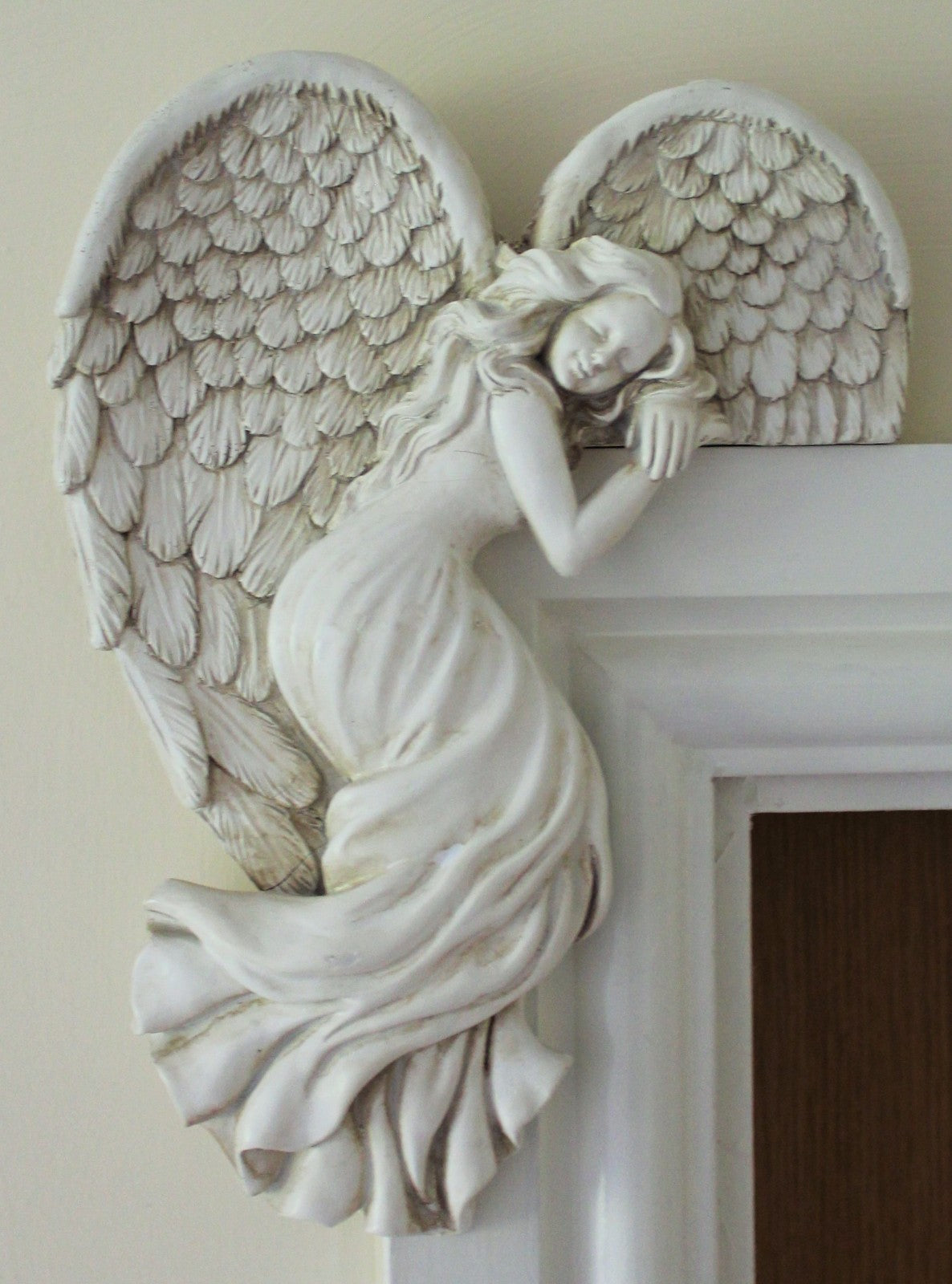Door Frame Angel Wings Wall Sculpture Ornament Garden Home Decor Secret Fairy