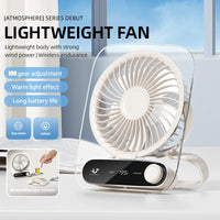 Handheld Mini Fan 3000Mah Foldable Portable Desk Outdoor Hanging 199 Speed USB Rechargeable Wall Mounted Fan with Display Screen