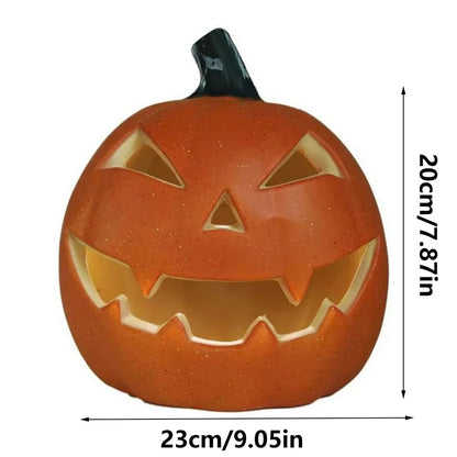 Creative Pumpkin Lantern Plastic Halloween LED Decor Pumpkin Lamp Flashing Ghost Festival Park Indoor/Outdoor Decorations