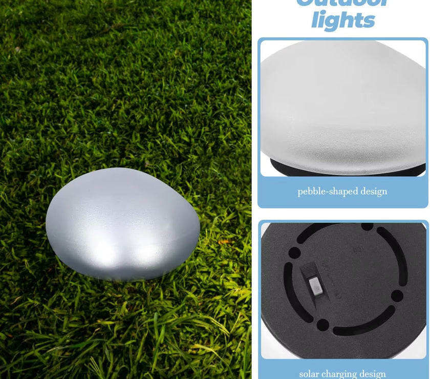 Solar Cobblestone Lights Outdoor IP65 Waterproof Glow Stone Shape Lamp Garden Landscape Night Lights for Lawn Patio Path Decor