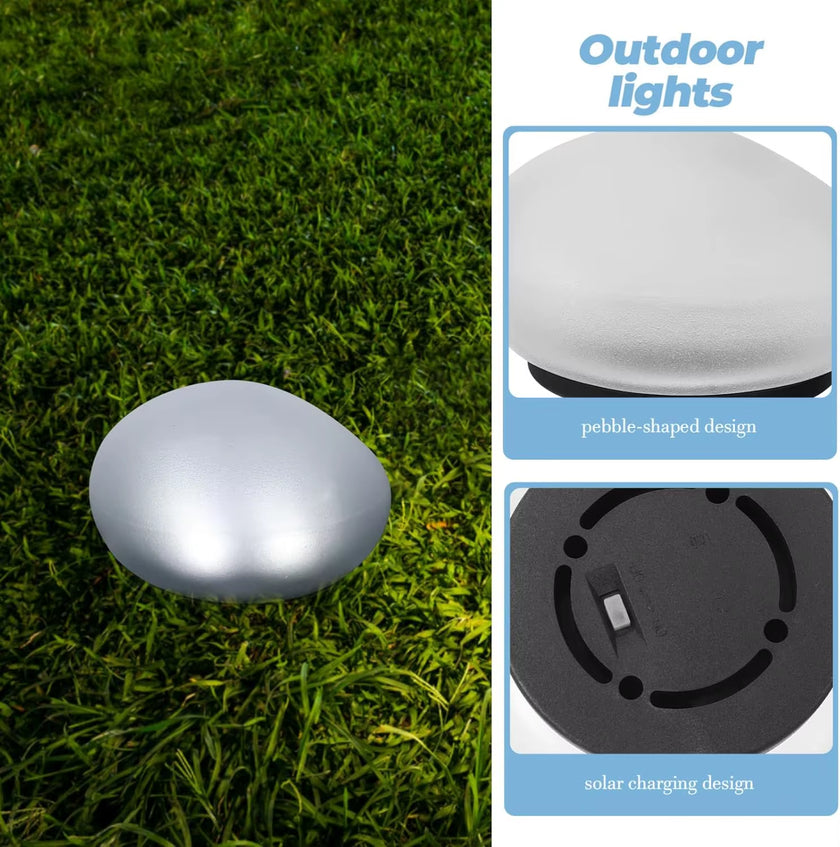 Solar Cobblestone Lights Outdoor IP65 Waterproof Glow Stone Shape Lamp Garden Landscape Night Lights for Lawn Patio Path Decor