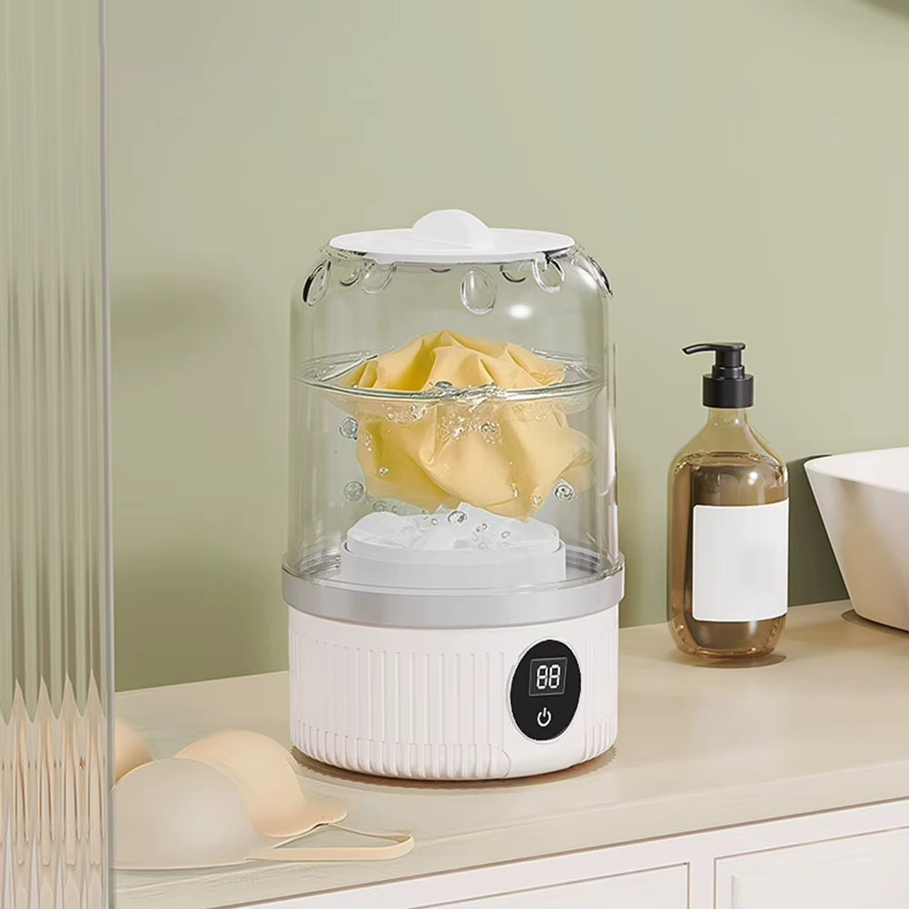Cordless Small Washing Machine with Laundry Cup Automatic Laundry Cup Portable Washing Machine for Travel Home and Dormitory
