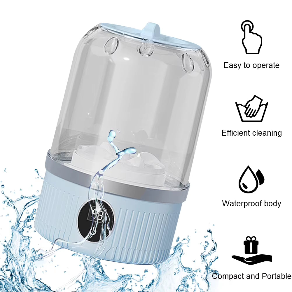 Cordless Small Washing Machine with Laundry Cup Automatic Laundry Cup Portable Washing Machine for Travel Home and Dormitory