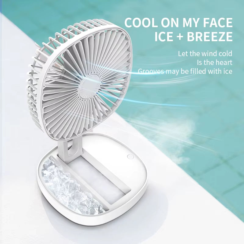 Desktop Wall Mounted Mini Small Foldable Fan Rechargeable Folding Electric Fan USB Small Fan Amping