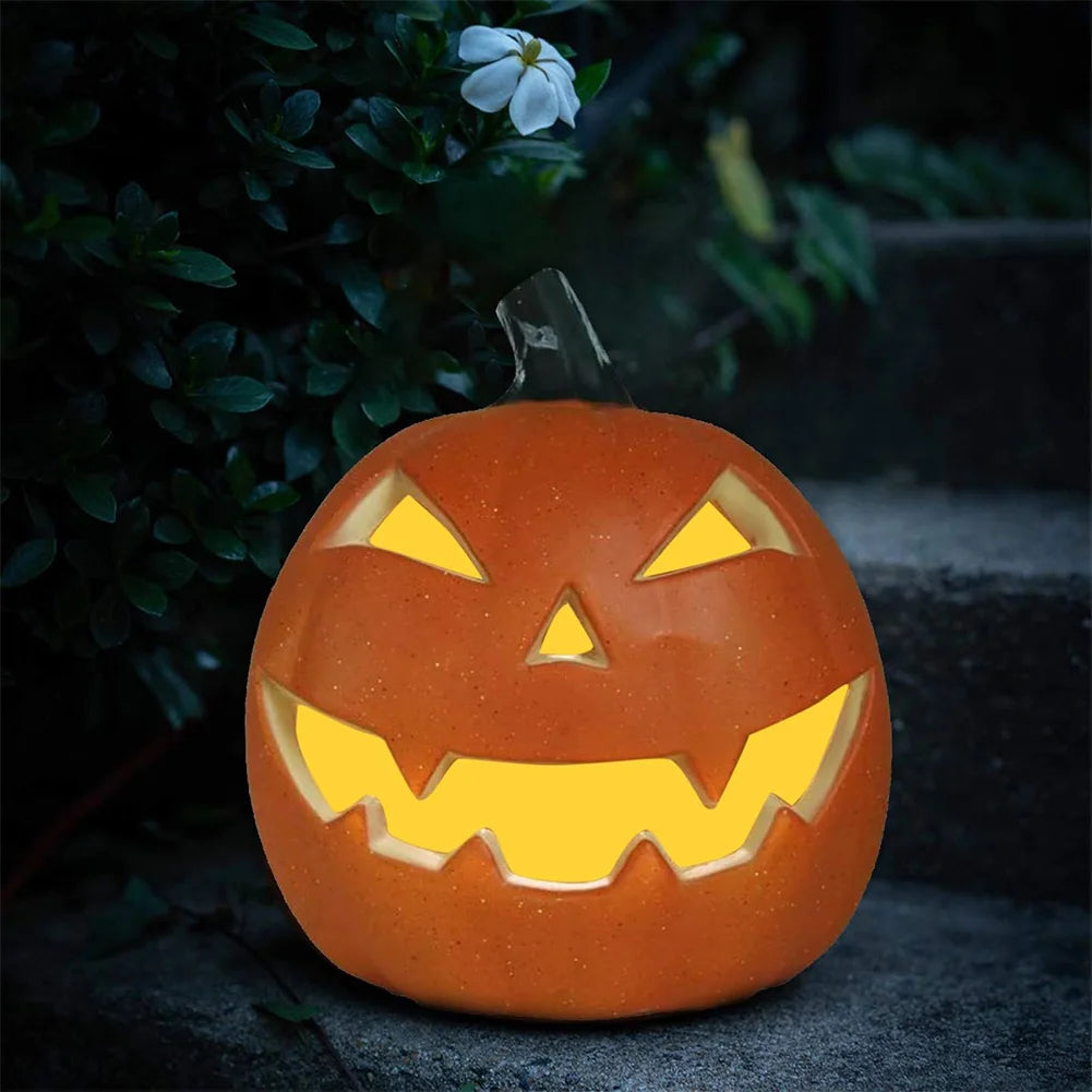 Creative Pumpkin Lantern Plastic Halloween LED Decor Pumpkin Lamp Flashing Ghost Festival Park Indoor/Outdoor Decorations