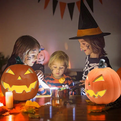 Creative Pumpkin Lantern Plastic Halloween LED Decor Pumpkin Lamp Flashing Ghost Festival Park Indoor/Outdoor Decorations